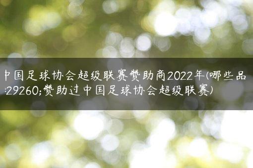 中国足球协会超级联赛赞助商2022年(哪些品牌赞助过中国足球协会超级联赛)